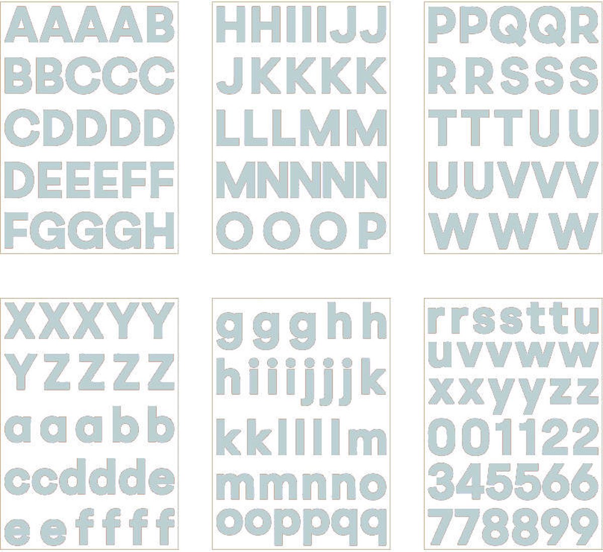 plakletters zilver | alfabet stickers | met cijfers | hoogte 4 cm